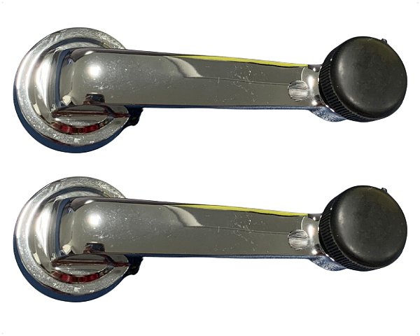 02 Manivela Regulagem Vidro Manual Porta Antimônio Para Ford F100 Prateado