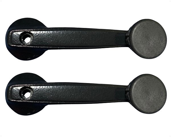 02 Manivela Regulagem Vidro Porta Metal Preto Para Caminhão Vw 680 11130 16170 35300 8140 14220