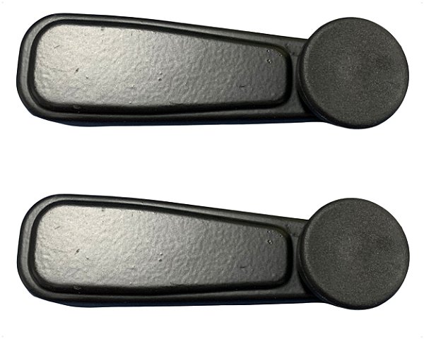 02 Manivela Regulagem Vidro Porta Metal Preto Para Caminhão Chevrolet de 1985 até 1990