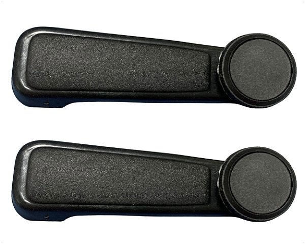 02 Manivela Regulagem Vidro Porta Plástico Preto Para Caminhão Chevrolet de 1985 até 1990