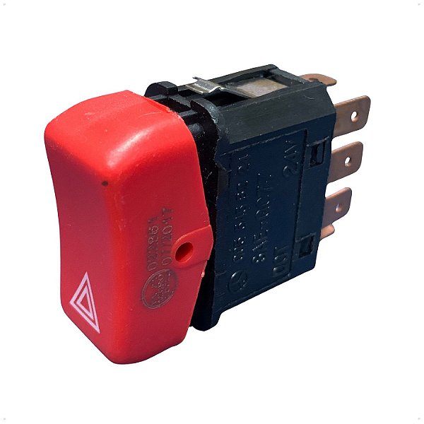 Botão Interruptor Luz Emergência Pisca Alerta 24v de 8 Terminais Para Caminhão Mercedes