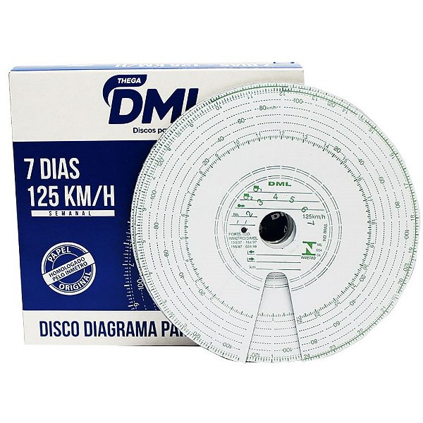 Caixa Disco Para Tacógrafo Semanal 7 Dias DML