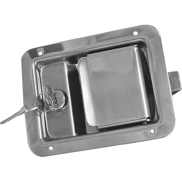Maçaneta externa - Grande da - Polído - Aço Inox - C/chave UNIVERSAL Ambulâncias Bagageiros Baús Bombeiros Ônibus