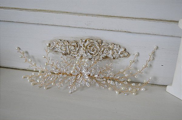 Arranjo em pedras de zirconias para noiva modelo Twigs - Coleção Enchanted