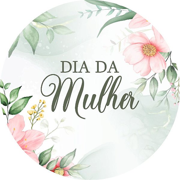 Painel de Festa Redondo em Tecido Sublimado Dia da Mulher Verde c/elástico