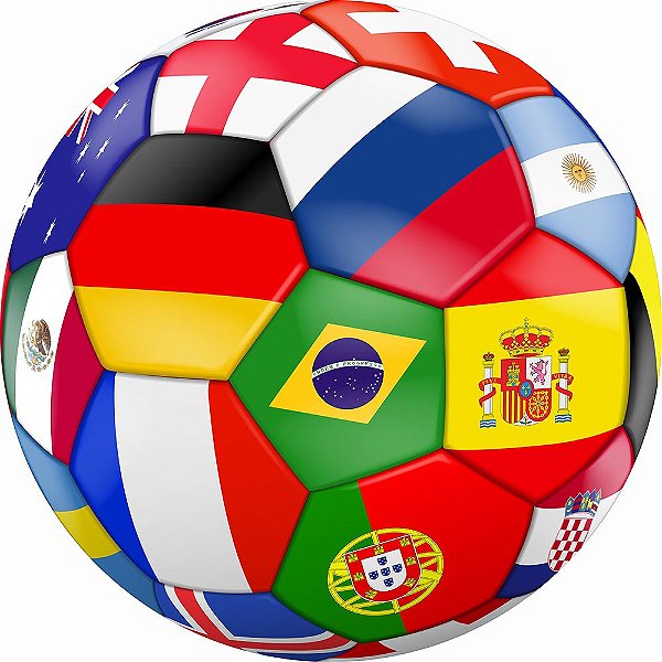 Painel de Festa Redondo em Tecido Sublimado Futebol Copa Catar c/elástico