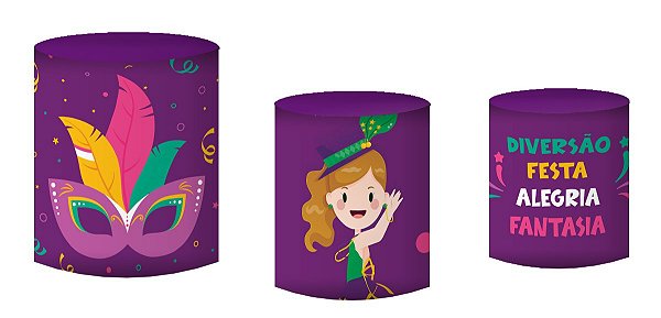 Kit Capas de Cilindro em Tecido Carnaval Infantil