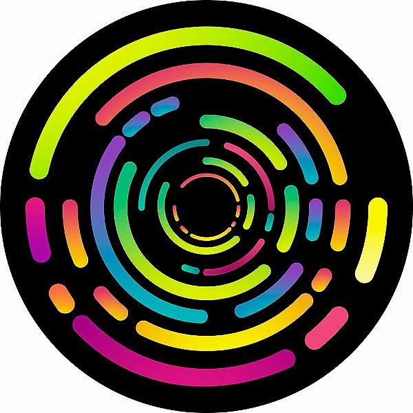 Painel de Festa Redondo em Tecido Sublimado Neon Espiral