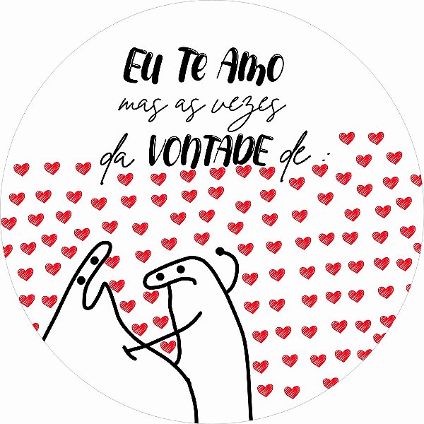 Painel de Festa Redondo em Tecido Sublimado Meme Eu Te Amo