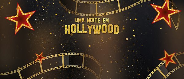 Painel de Aniversário em Tecido Sublimado Uma Noite em Hollywood