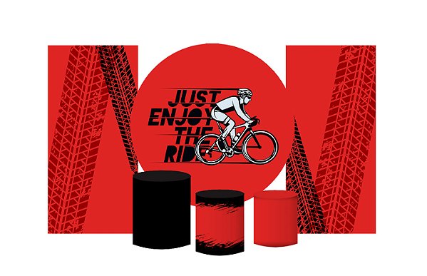 Super Kit Painel e Capas de Cilindro em tecido sublimado Ciclismo 1,50m