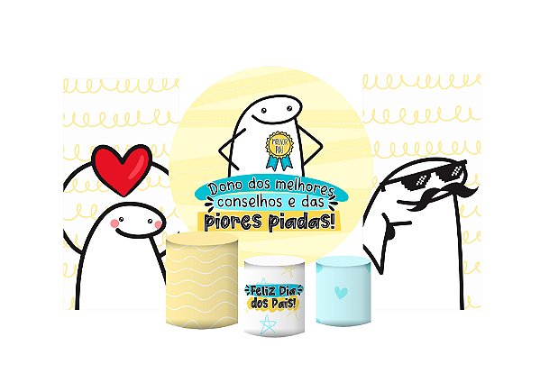 Super Kit Painel e Capas de Cilindro em tecido sublimado Dia dos Pais Flork 1,50m