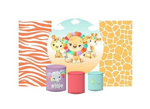 Super Kit Painel e Capas de Cilindro em tecido sublimado Safari Texturas 1,50m