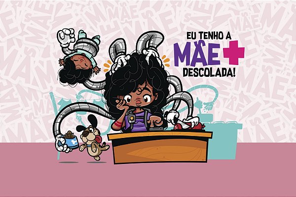 Painel de Festa em Tecido Sublimado Mãe Descolada