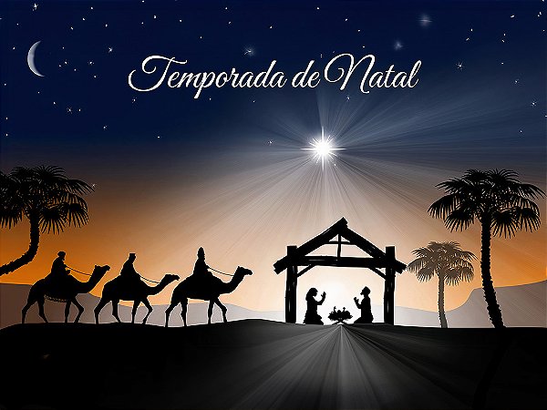 Painel de Festa em Tecido Sublimado Temporada de Natal