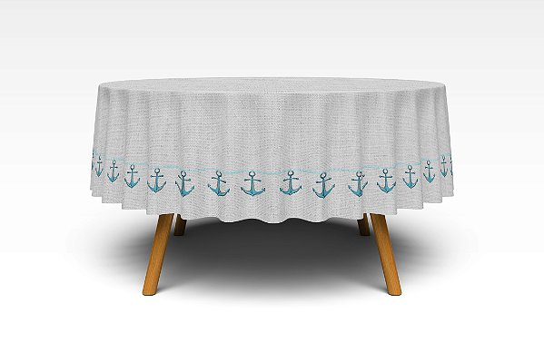 Toalha de Mesa de Festa Redonda em Tecido Sublimado Coleção Maris 2,20m x 2,20m