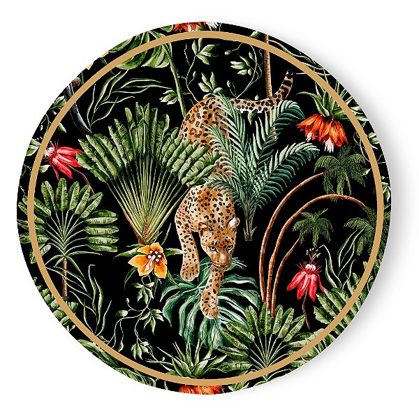 Kit 8 Capas de Sousplat Tecido Sublimado Coleção Jungle 35cm