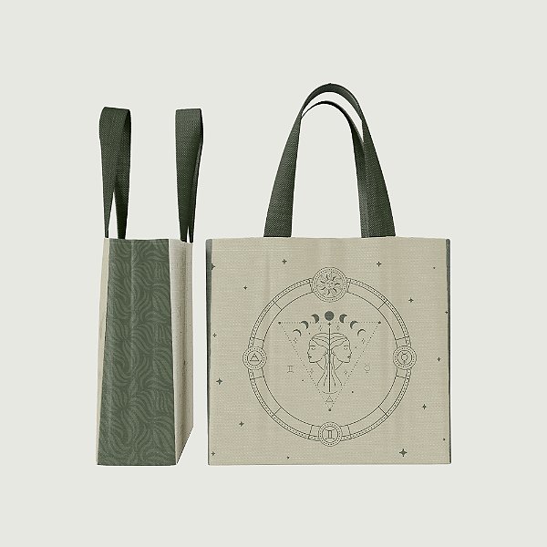 Tote Bag Bolsa Em Tecido Coleção Zodiac - Gêmeos