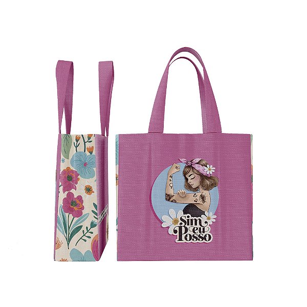 Tote Bag Bolsa Em Tecido Dia da Mulher Eu Posso
