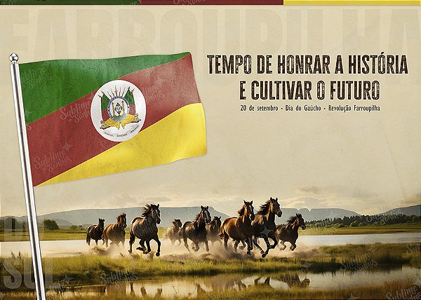 Painel de Festa em Tecido Sublimado 20 de Setembro  Revolução Farroupilha