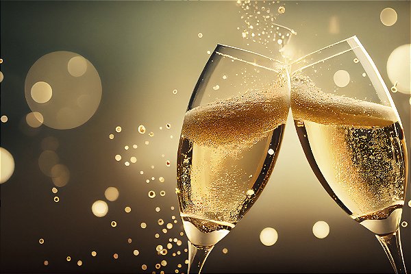Painel de Festa em Tecido Sublimado Ano Novo Taças