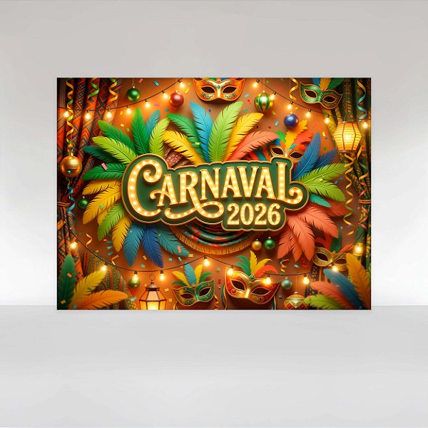 Painel de Festa em Tecido Sublimado Carnaval 2026