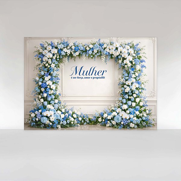 Painel de Festa em Tecido Sublimado Dia Internacional das Mulheres Força,-Amor e Propósito