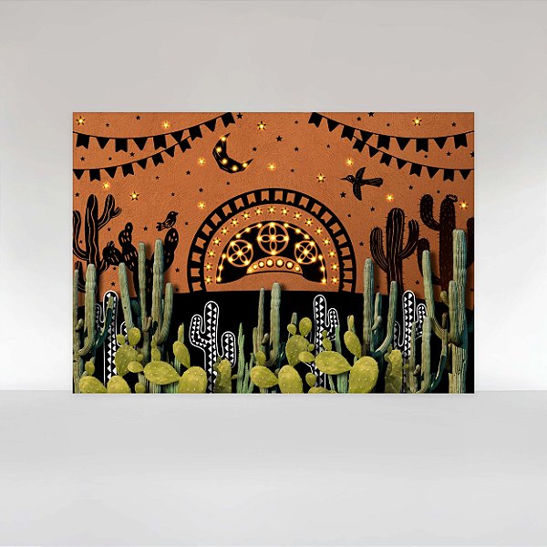 Painel de Festa em Tecido Sublimado Festa Junina Cordel Chapeu