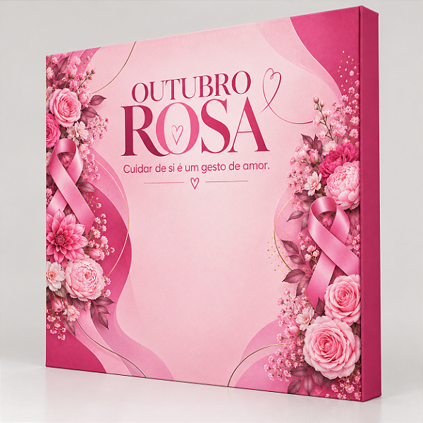 Painel em Tecido Sublimado Outubro Rosa para Estrutura Pantográfica