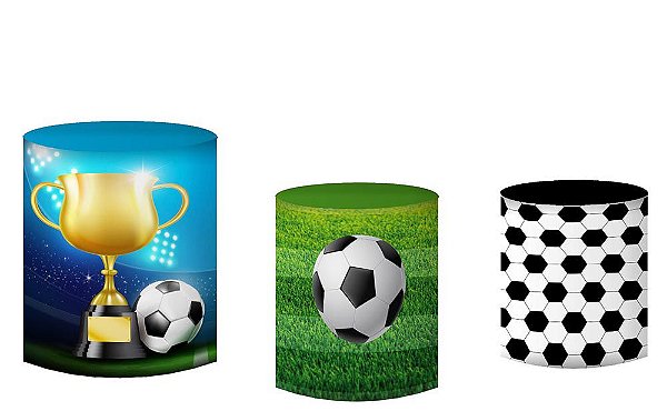 Kit Capas de Cilindro de festa em tecido sublimado Bola de Futebol