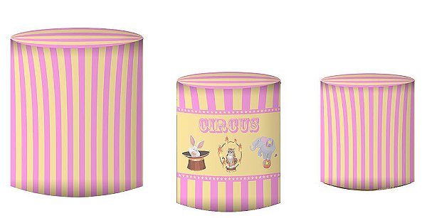 Kit Capas de Cilindro de festa em tecido sublimado Circo Mod2
