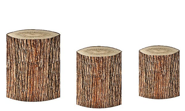 Kit Capas de Cilindro de festa em tecido sublimado Tronco de Árvore mod3