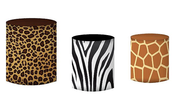 Kit Capas de Cilindro de festa em tecido sublimado Safari Mod1