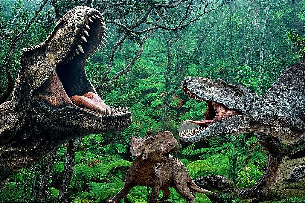 Painel de Festa em Tecido Sublimado 3d Parque dos Dinossauros
