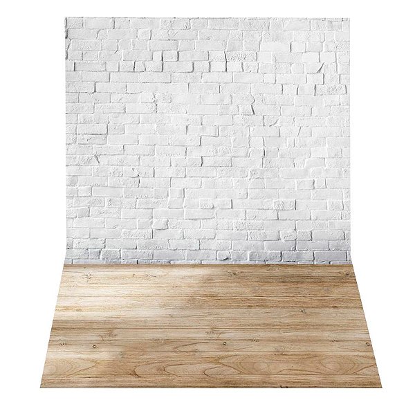 Fundo Fotográfico em Tecido Sublimado Tijolos Brancos