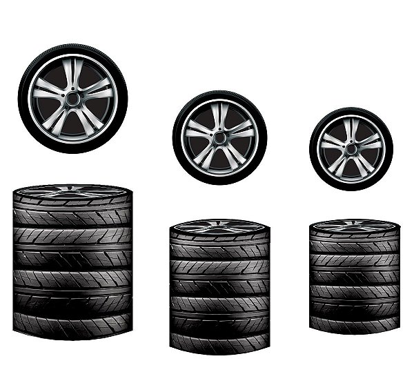 Kit Capas de Cilindro de festa em tecido sublimado Pneus