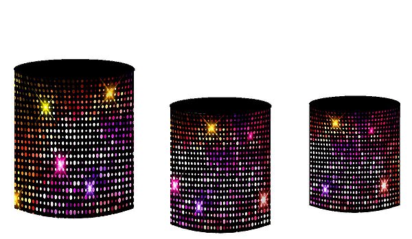 Kit Capas de Cilindro de festa em tecido sublimado Show Neon