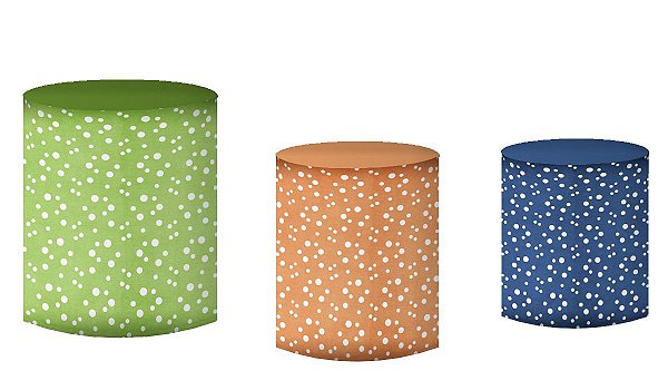 Kit Capas de Cilindro de festa em tecido sublimado Dinossauros Poá