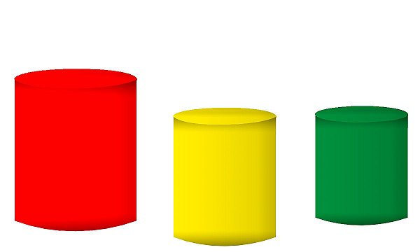 Kit Capas de Cilindro de festa em tecido sublimado Vermelho Amarelo e Verde