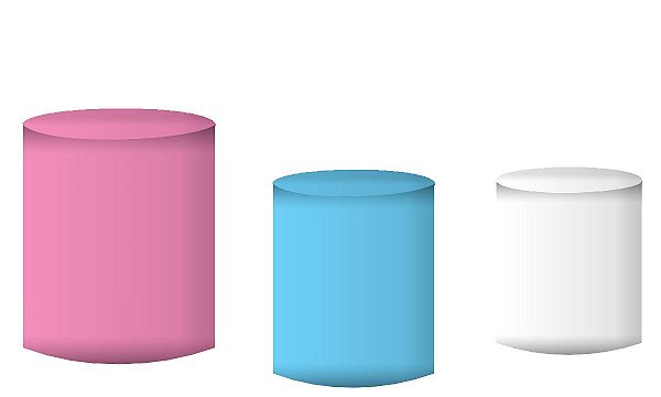 Kit Capas de Cilindro de festa em tecido sublimado Rosa Azul e Branco
