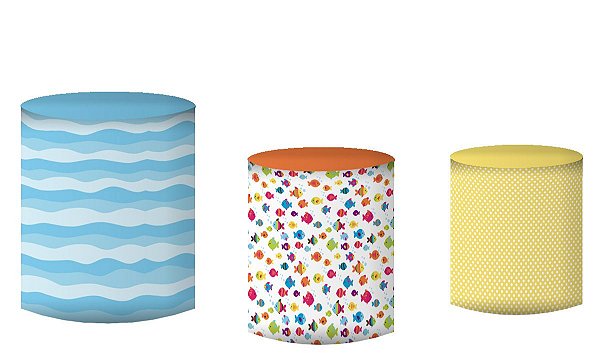 Kit Capas de Cilindro de festa em tecido sublimado Sereias Cute