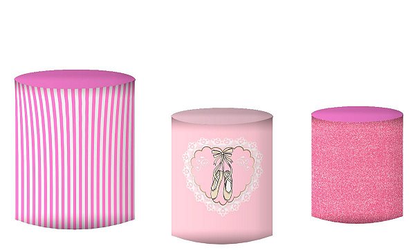 Kit Capas de Cilindro de festa em tecido sublimado Sapatilha Bailarina
