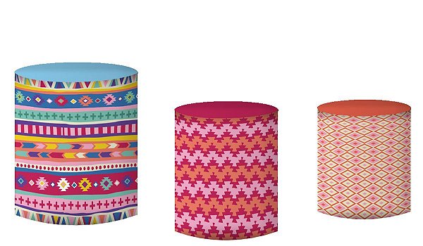 Kit Capas de Cilindro de festa em tecido sublimado Textura Lhamas