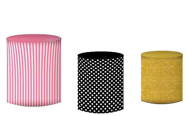 Kit Capas de Cilindro de festa em tecido sublimado Panda Poá