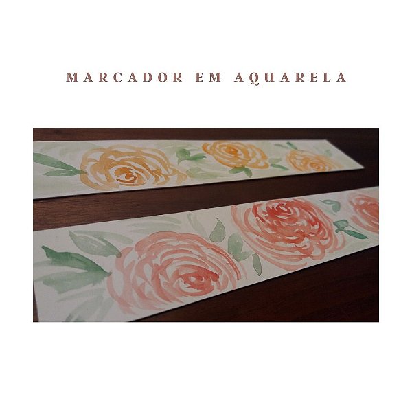 MARCADOR DE PÁGINAS EM AQUARELA - ROSAS