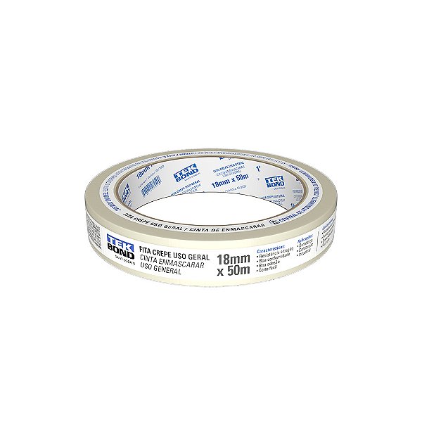 Fita crepe 18 mm x 50 metros Tekbond®