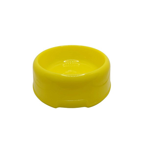 Comedouro de Plástico Simples 200ml - Amarelo