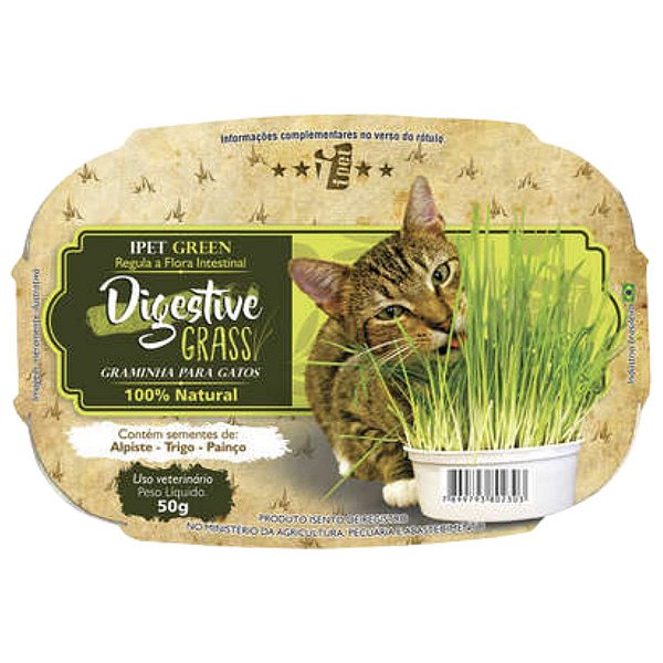 Graminha Ipet Green Digestive Grass para Gatos 50g