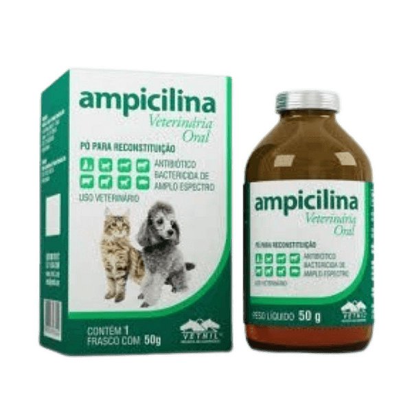 Ampicilina Veterinária Oral 50g – Antibiótico