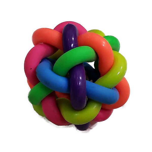 Brinquedo de Borracha Trançada Multicolor